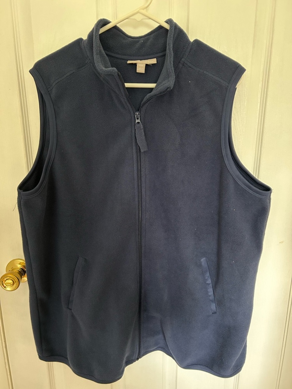 Woman Within Navy Full-Zip Fleece Vest